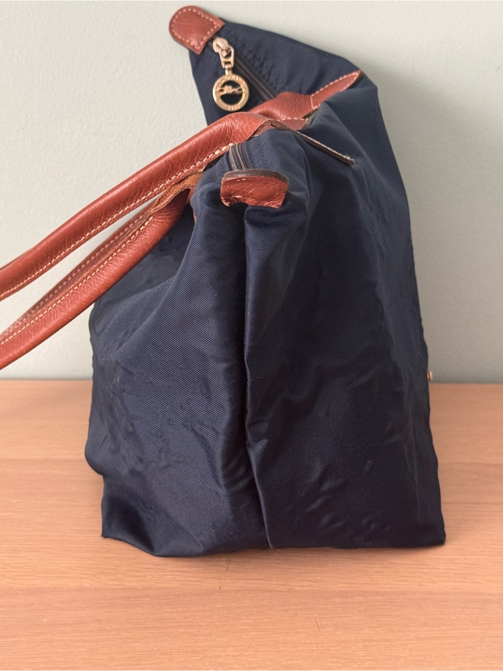 Authentic Longchamp Le Pliage Tote Bag Medium Navy Blue - Flaws - Read - Picture 8 of 11